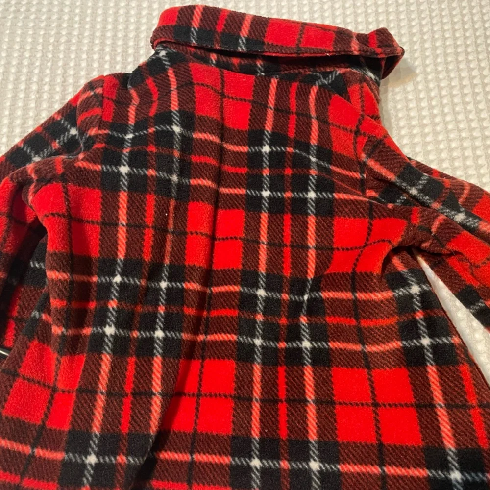 Girl’s Red and Black Tartan Pea Coat - Picture 3 of 6